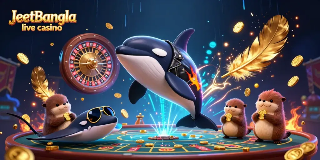 Engaging JeetBangla live casino scene featuring vibrant characters and casino elements.