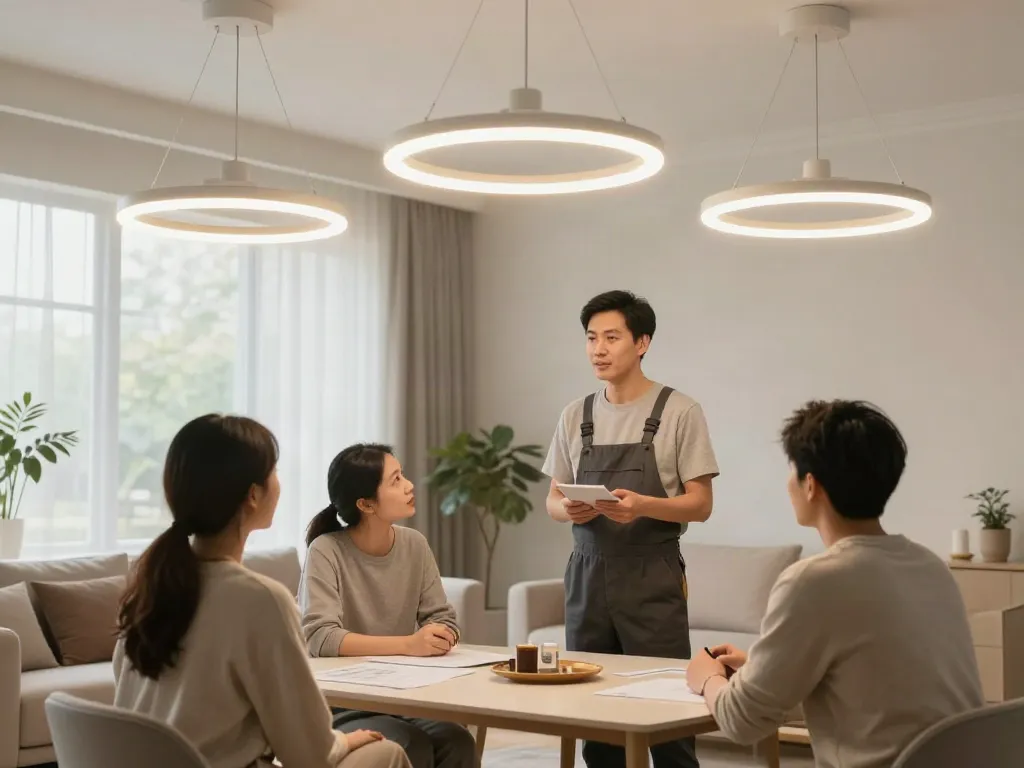 Lustre LED elegante pentru case, oferite de un contractor local de încredere.