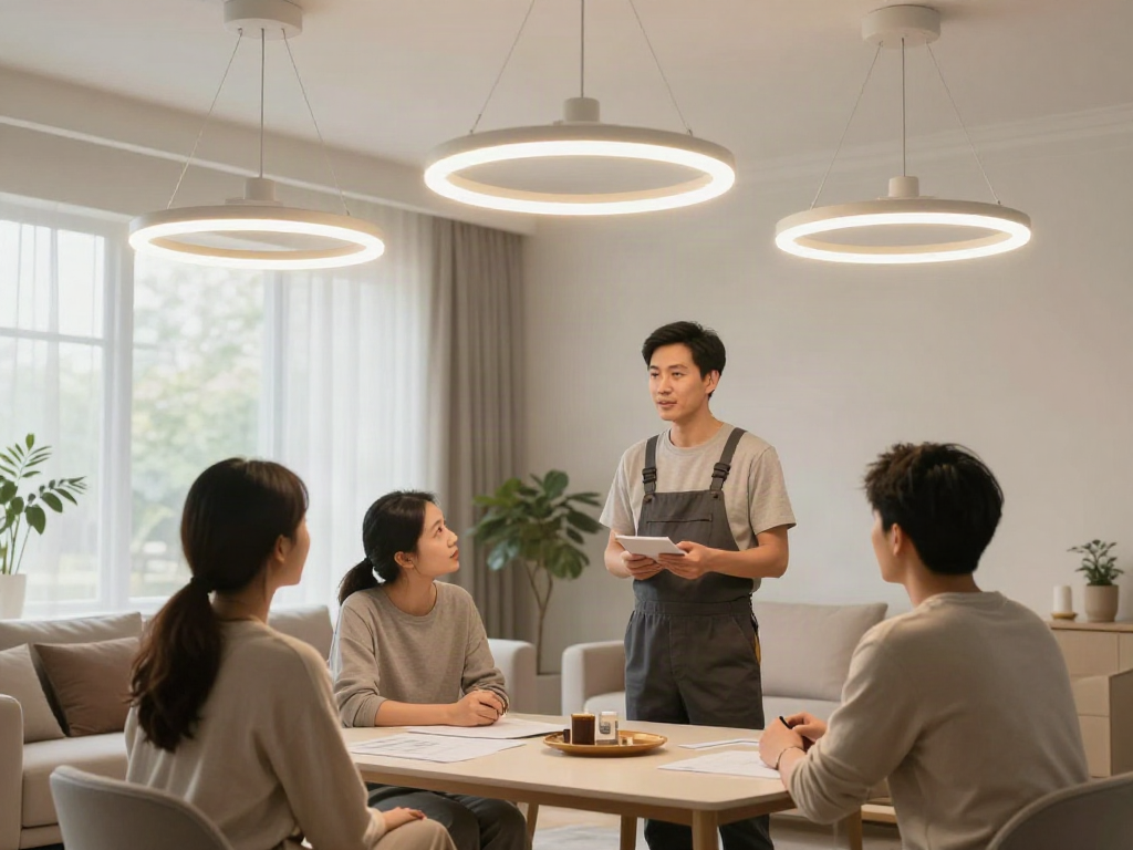 Lustre LED elegante pentru case, oferite de un contractor local de încredere.