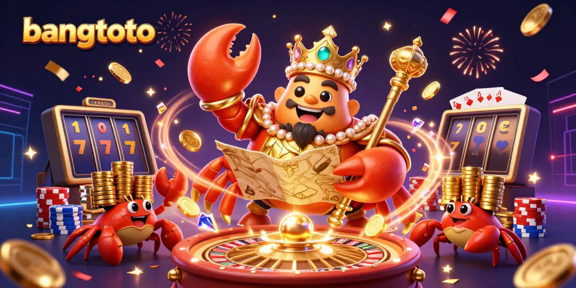 Experience the thrill of bangtoto with a golden crab emperor amid dazzling casino action.