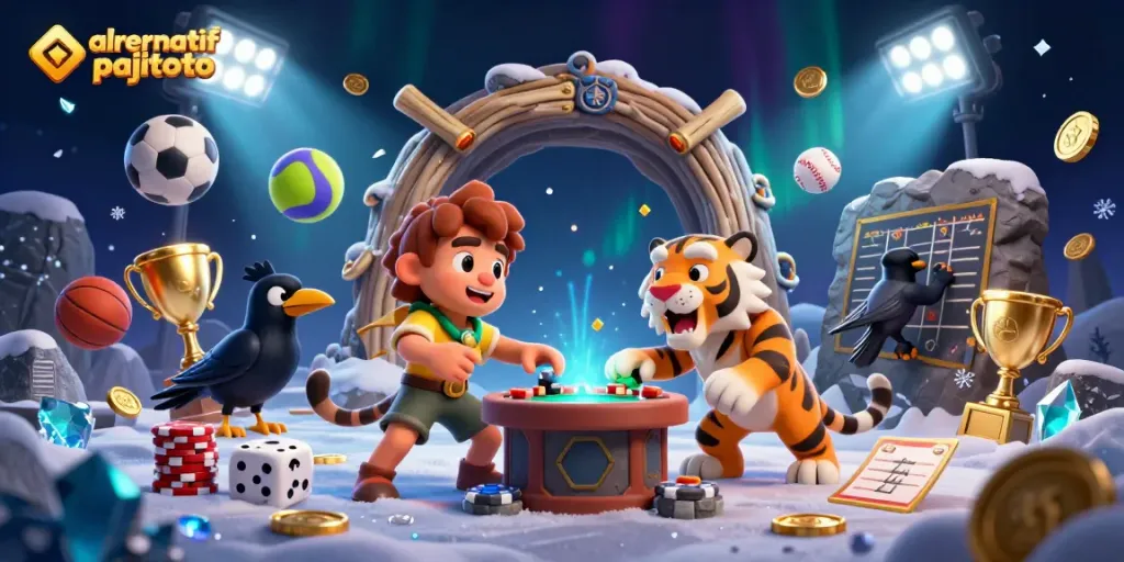 Experience the excitement of link alrernatif pajitoto at a prehistoric casino with dynamic characters and sports elements.