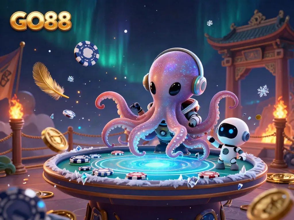 Experience immersive gameplay with GO88's vibrant and energetic gaming scene featuring interactive alien characters.