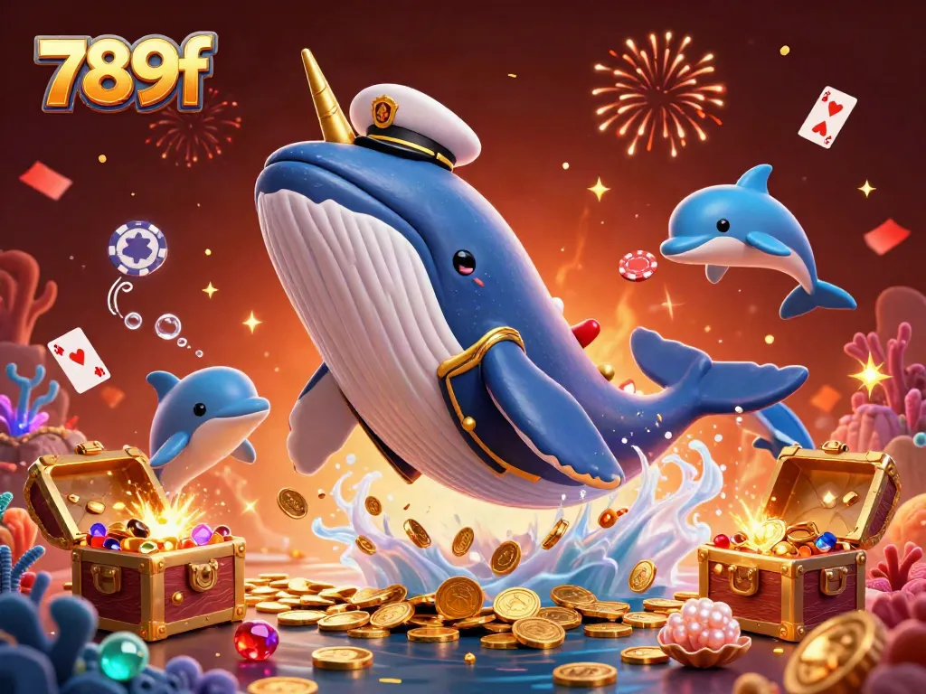 Experience the thrill of playing at 789f with vibrant illustrations of engaging sea creatures amidst a treasure trove.