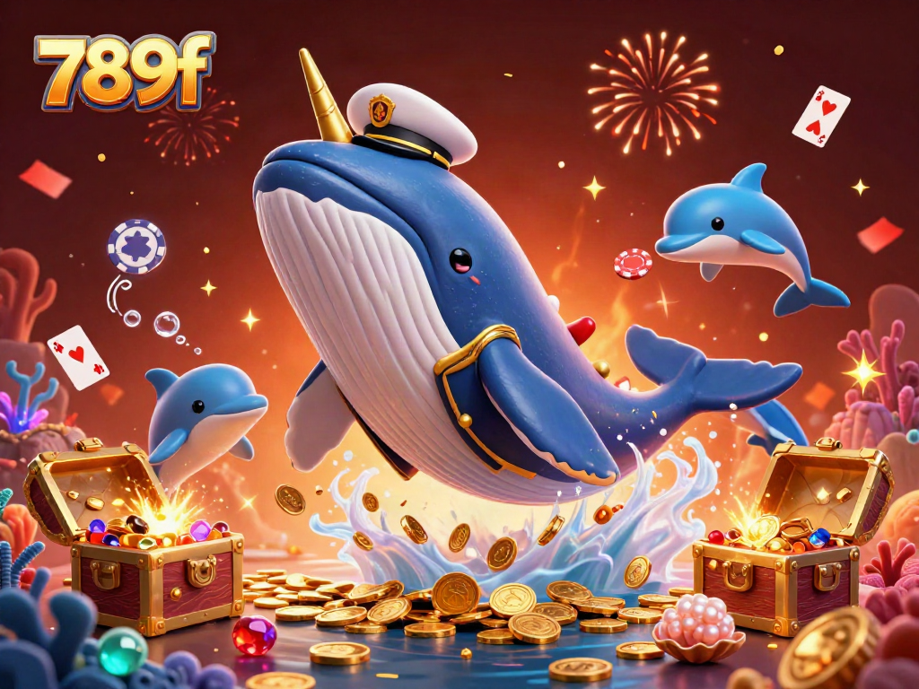 Experience the thrill of playing at 789f with vibrant illustrations of engaging sea creatures amidst a treasure trove.