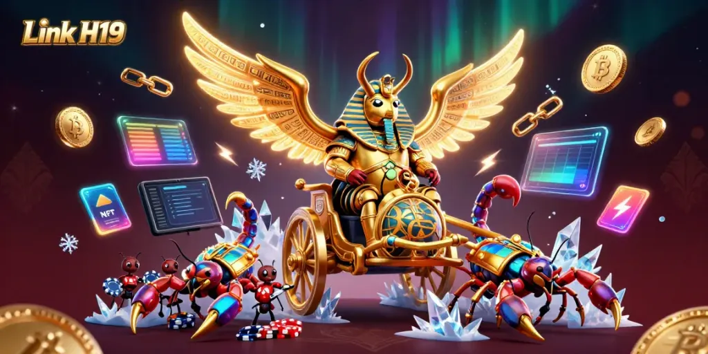 Engage in thrilling gameplay with Link H19, featuring a vibrant casino digital illustration.
