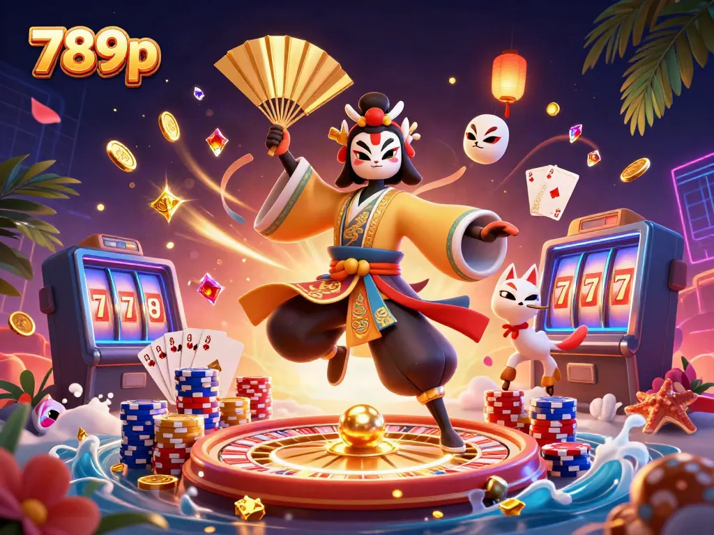 Experience the thrill of 789p gaming with vibrant characters and dynamic casino elements.