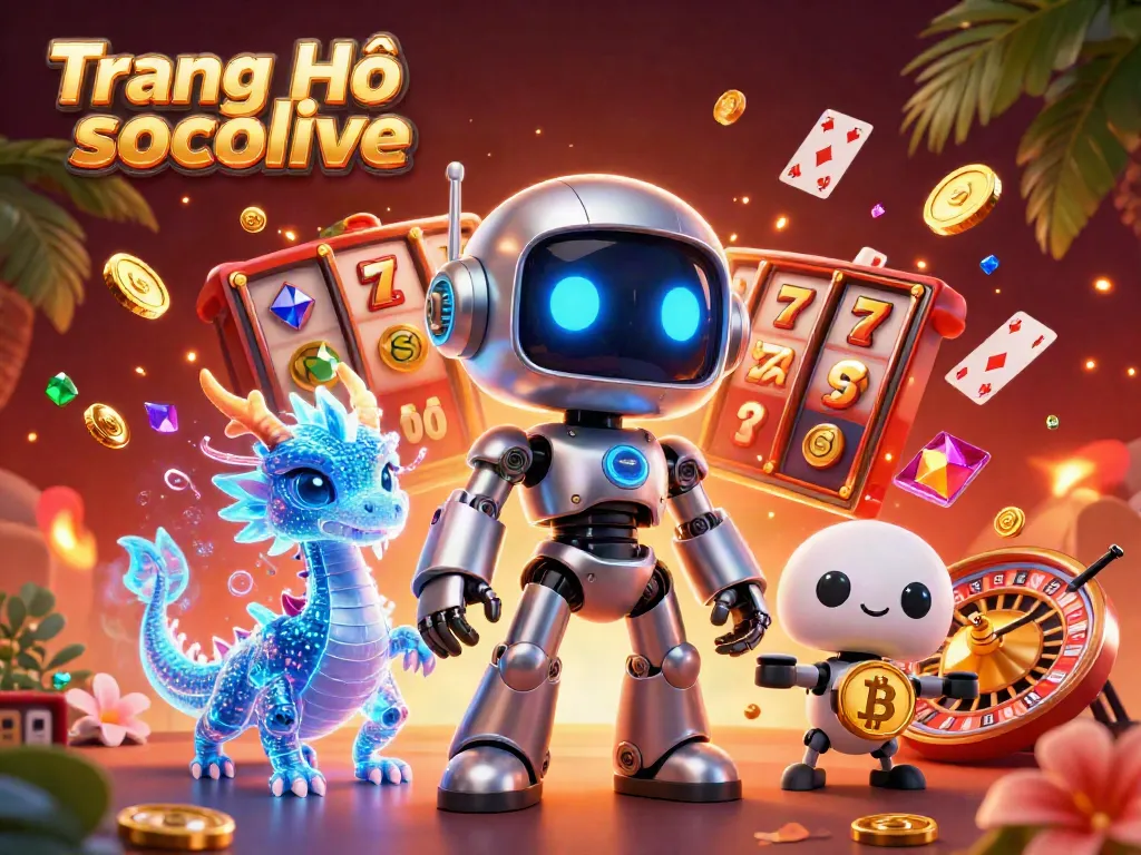 Experience thrilling gameplay on Trang Chủ socolive with vibrant slot reels and exciting gold explosions.