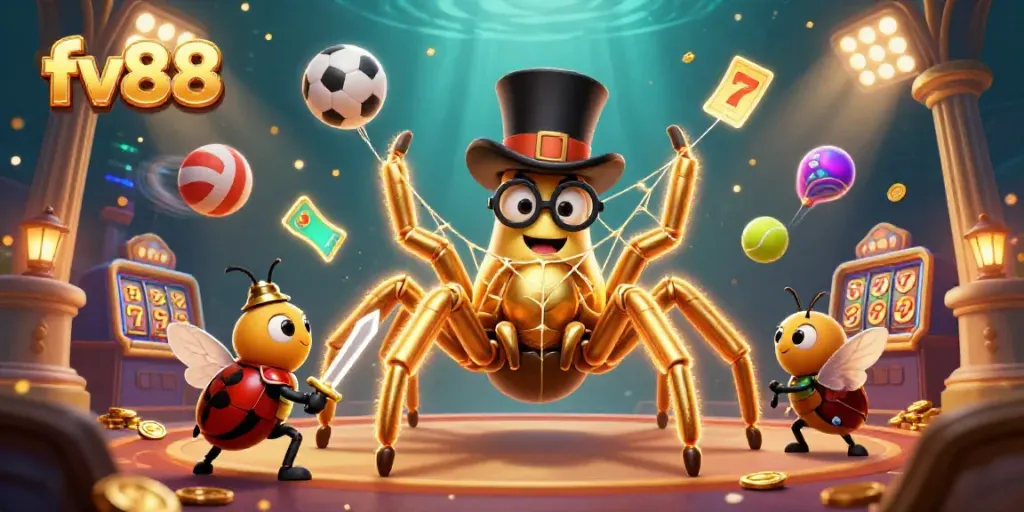 Engage in thrilling games at fv88 with colorful characters in a lively casino atmosphere.