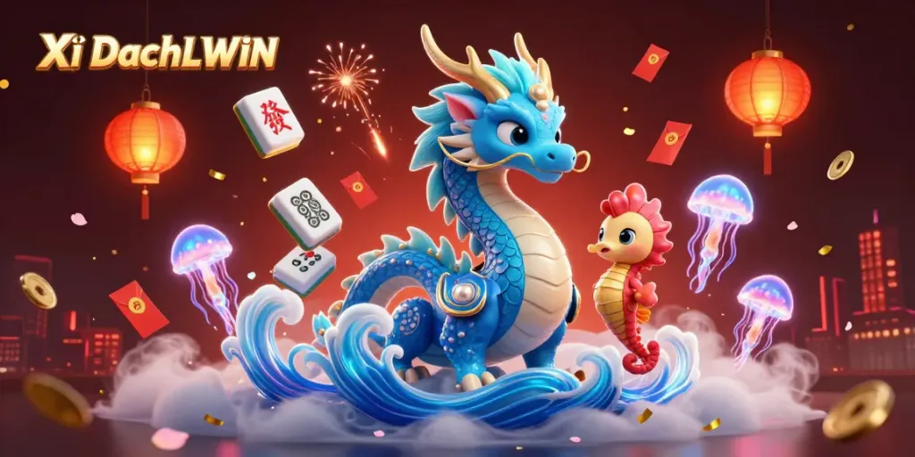 Experience the thrilling Xì Dách LLWIN gameplay with vibrant characters and festive elements.