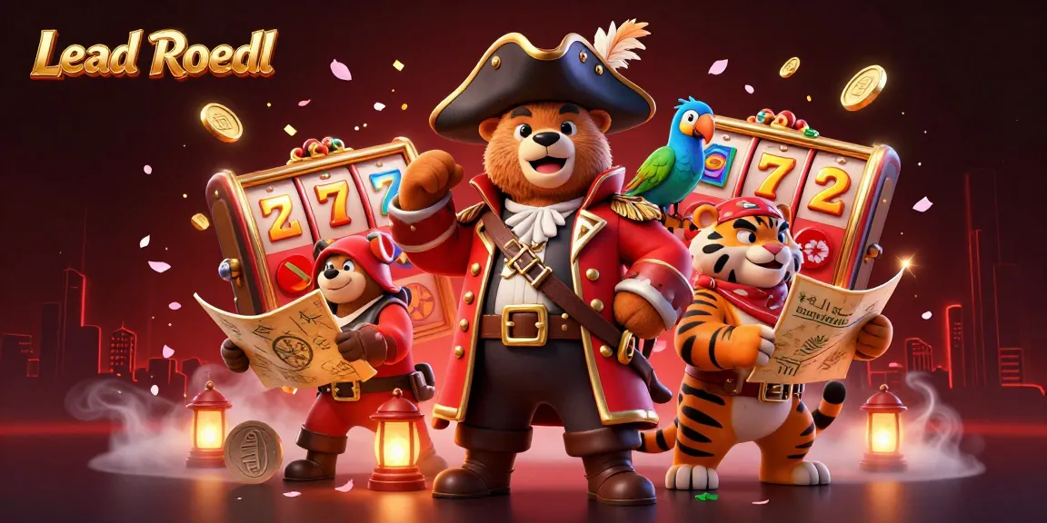 Engage in thrilling gameplay with Lead Roedl's vibrant casino scene featuring dynamic characters and symbols.