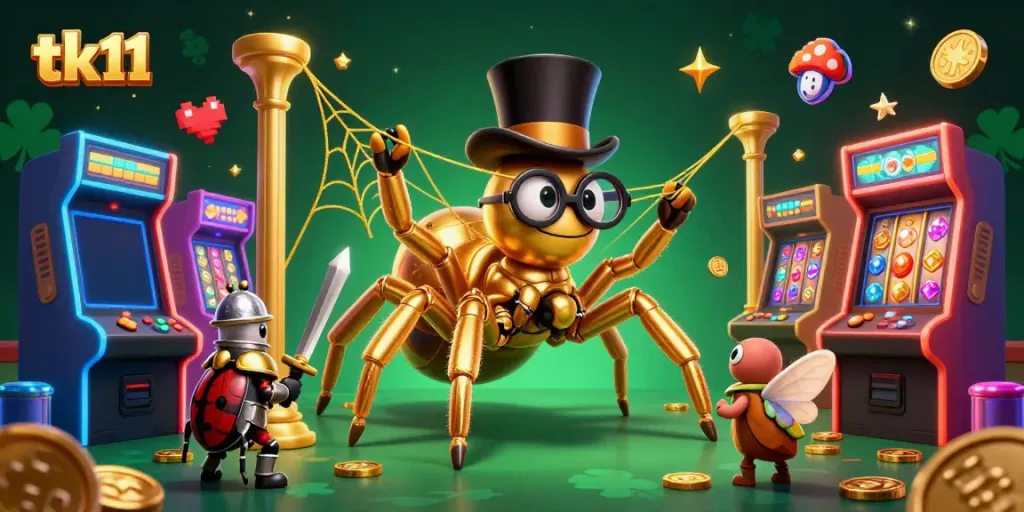 Engage with the exciting gaming world of tk11, featuring vibrant characters and casino-themed elements.