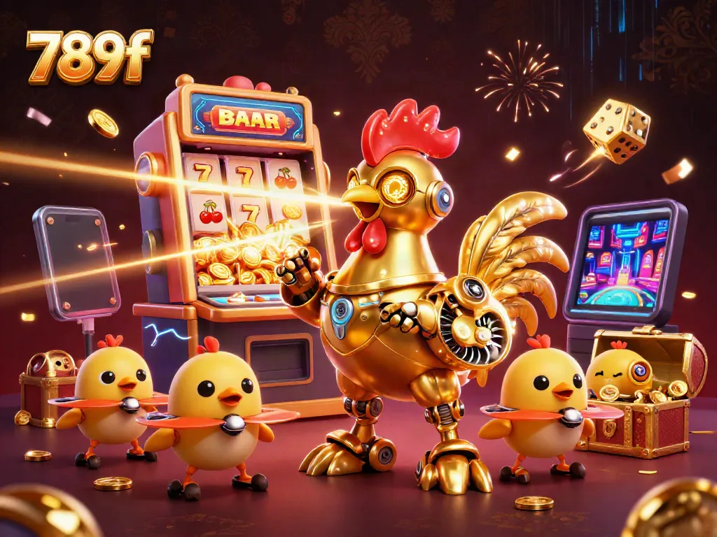 Engage with vibrant 789f gaming visuals featuring animated characters and casino elements.