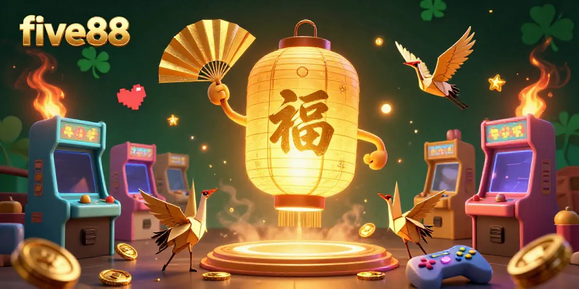 Experience the excitement at five88 with vibrant golden gaming spirits and dynamic arcade features.