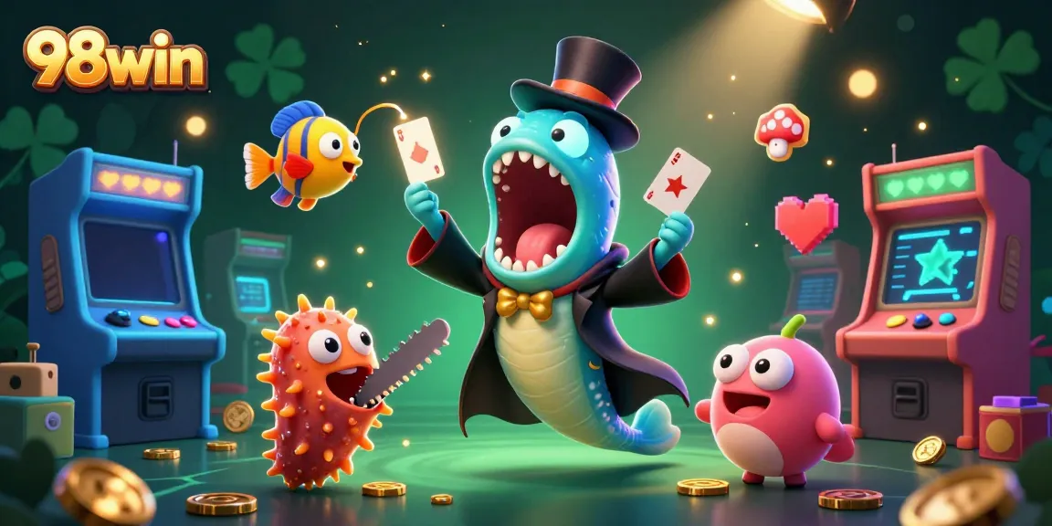 Engage in thrilling deep-sea adventures with 98win's underwater gaming world featuring magical characters and arcade elements.