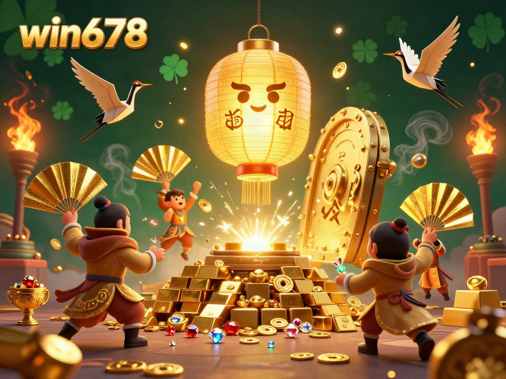Experience luck and fortune at win678 casino with vibrant golden visuals and lucky symbols.
