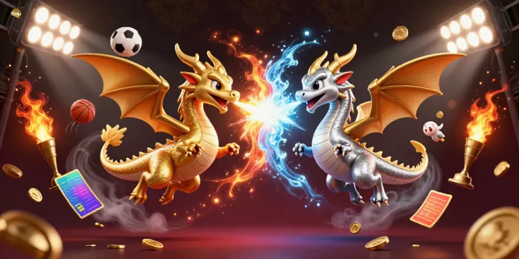 Experience the thrilling five88 gaming atmosphere with dynamic dragons and engaging sports elements.
